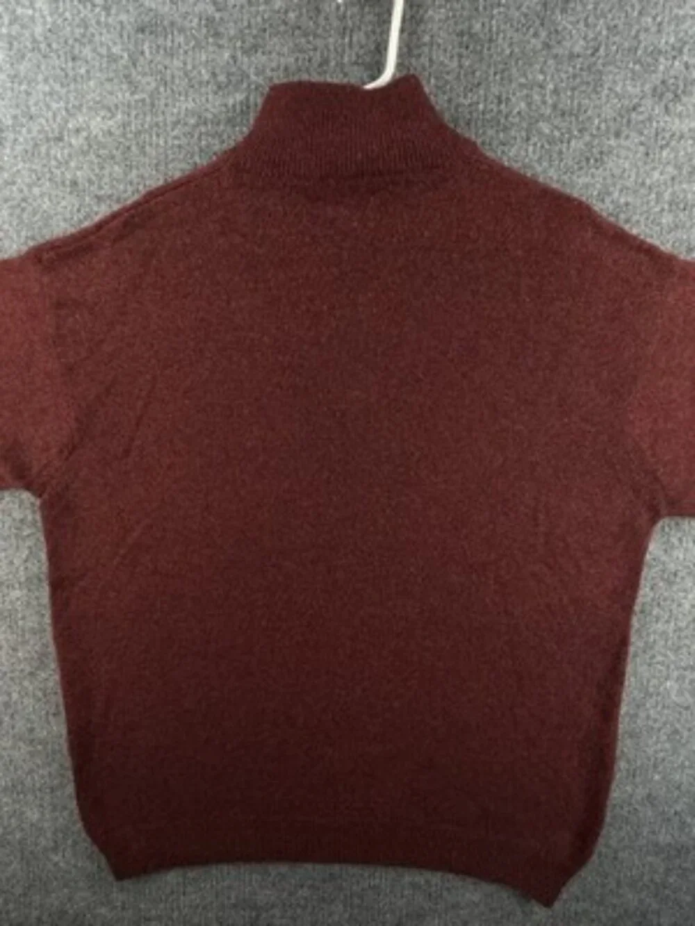 VTG Fred Perry Red Mens Wool Long Sleeve Pullover Italy Sweater 1/4 Zip Logo XL